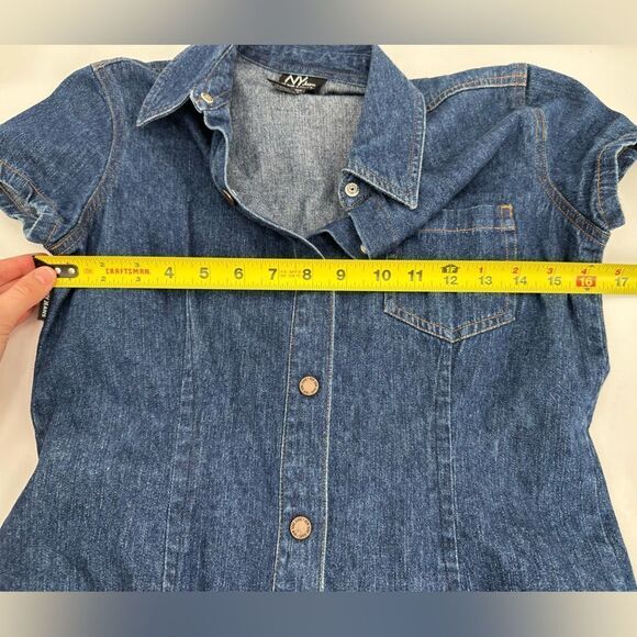Vtg New York & Company Denim Dress Button Down Y2K 90s Style Size 4 - Picture 6 of 8